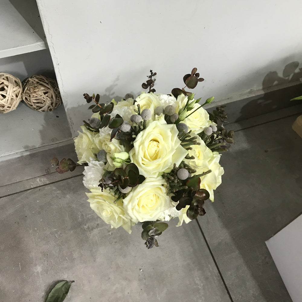 White roses bouquet